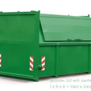10 m³ container (gesloten) bouw en sloop afval